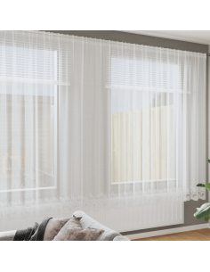 Tenda in Pizzo con tende Bianco 245 x 750 cm Poliestere