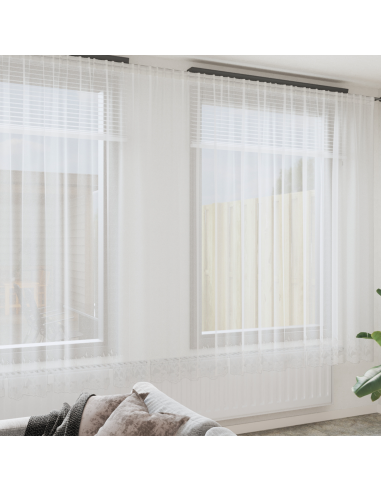 Tenda in Pizzo con tende Bianco 280 x 900 cm Poliestere