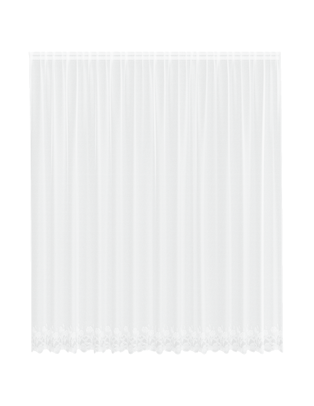 Tenda in Pizzo con tende Floreale Bianco 400 x 300 cm Poliestere