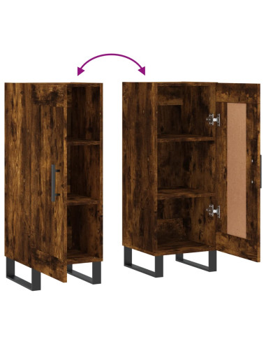 Credenza Rovere Fumo 34,5x34x90 cm in Legno Multistrato