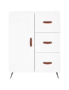 Credenza Bianca 69,5x34x180 cm in Legno Multistrato 2