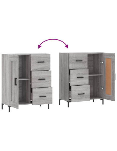 Credenza Grigio Sonoma 69,5x34x90 cm in Legno Multistrato