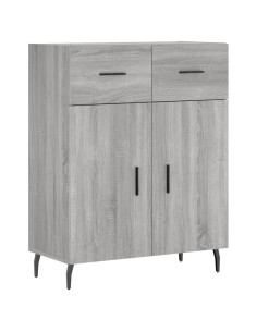 Credenza Grigio Sonoma 69,5x34x180 cm in Legno Multistrato
