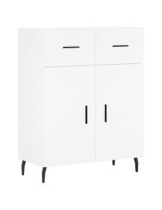 Credenza Bianca 69,5x34x180 cm in Legno Multistrato