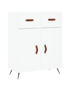 Credenza Bianca 69,5x34x180 cm in Legno Multistrato