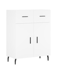 Credenza Bianca 69,5x34x180 cm in Legno Multistrato