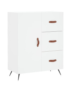 Credenza Bianca 69,5x34x180 cm in Legno Multistrato