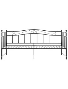 Telaio Divano Letto Estraibile Nero in Metallo 90x200 cm 2