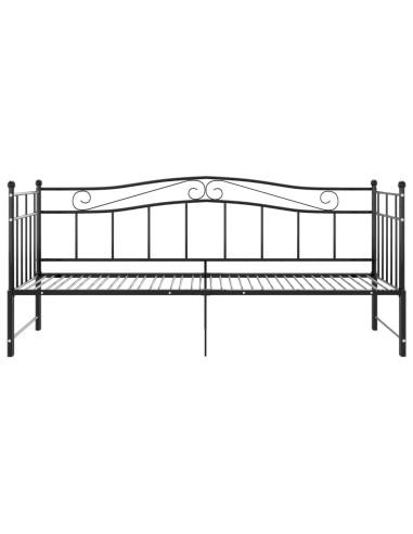 Telaio Divano Letto Estraibile Nero in Metallo 90x200 cm