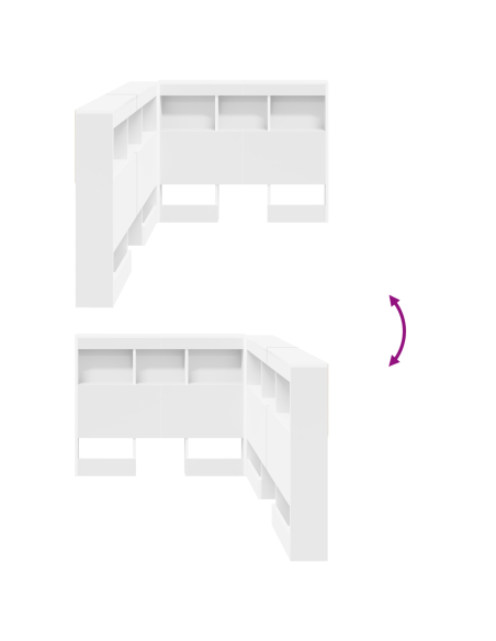 Testata contenitore con testiera Bianco 80 cm Legno multistrato