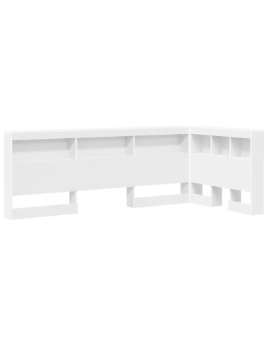 Testata contenitore con testiera Bianco 80 cm Legno multistrato