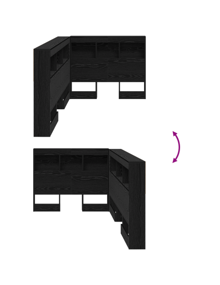 Testata contenitore Rovere nero 80 cm Legno multistrato