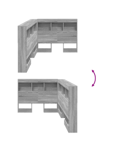 Testata contenitore Grigio Sonoma 80 cm Legno multistrato 2