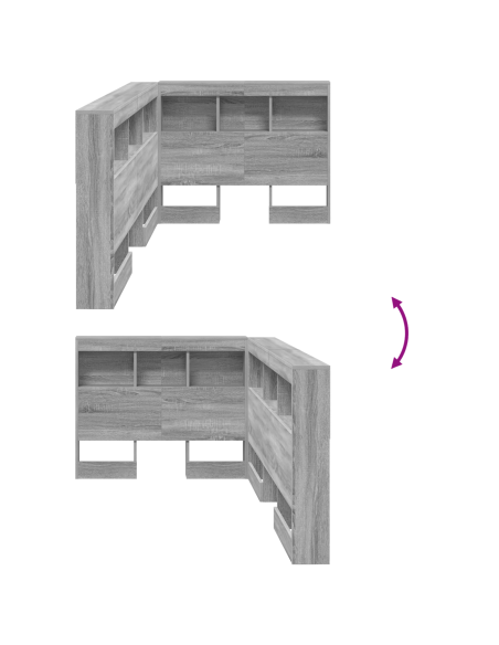 Testata contenitore Grigio sonoma 80 cm Legno multistrato