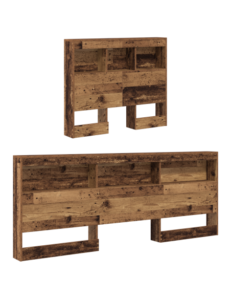 Testata contenitore con lo scaffale con testiera con archiviazione Legno vecchio 90 cm