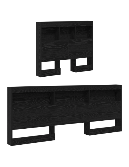 Testata contenitore con lo scaffale con testiera Rovere nero 100 cm Melamina
