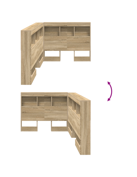 Testata contenitore rovere sonoma 100 cm Legno multistrato