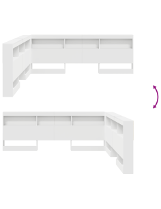Testata contenitore Bianco 200 cm Legno multistrato 2