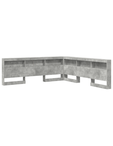 Testata contenitore Grigio cemento 200 cm Legno multistrato