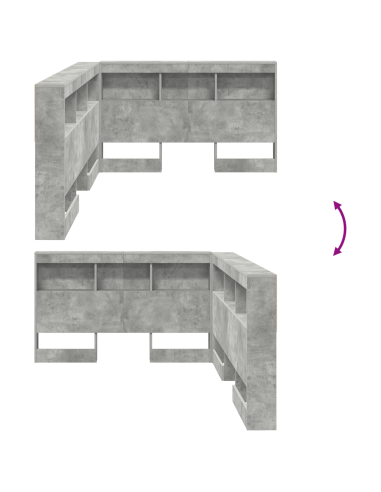 Testata contenitore Grigio cemento 120 cm Legno multistrato