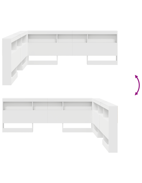 Testata contenitore Bianco 180 cm Legno multistrato