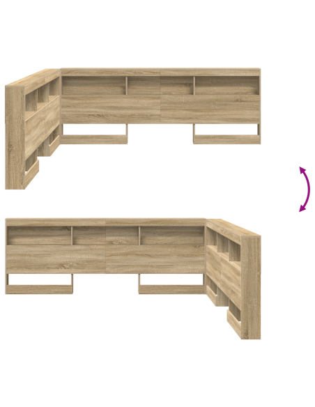 Testata contenitore rovere sonoma 180 cm Legno multistrato