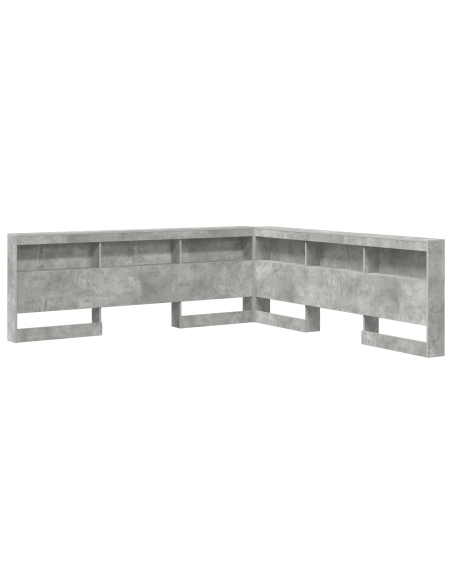 Testata contenitore Grigio cemento 180 cm Legno multistrato
