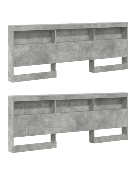Testata contenitore Grigio cemento 180 cm Legno multistrato