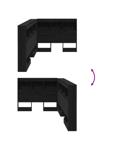 Testata contenitore Rovere Nero 90 cm Legno multistrato