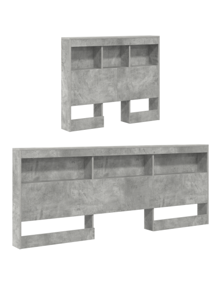 Testata contenitore Grigio cemento 75 cm Legno multistrato