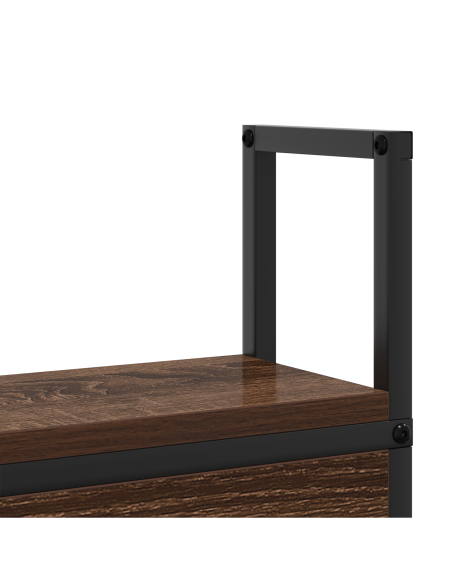 Testiera con Stazione di Carica e Storage Rovere marrone 140 cm