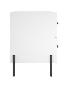 Comodino Bianco 40x35x47,5 cm in Legno Multistrato 2