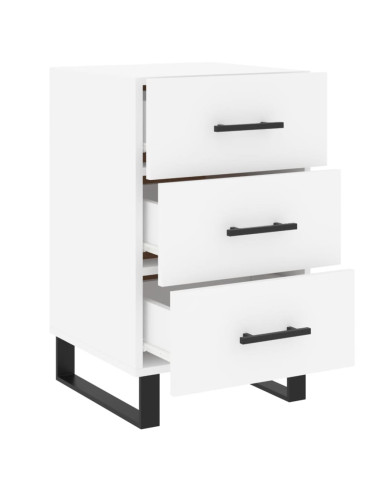 Comodino Bianco 40x40x66 cm in Legno Multistrato