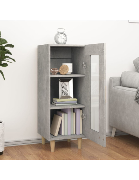Credenza Grigio Cemento 34,5x34x90 cm in Legno Multistrato