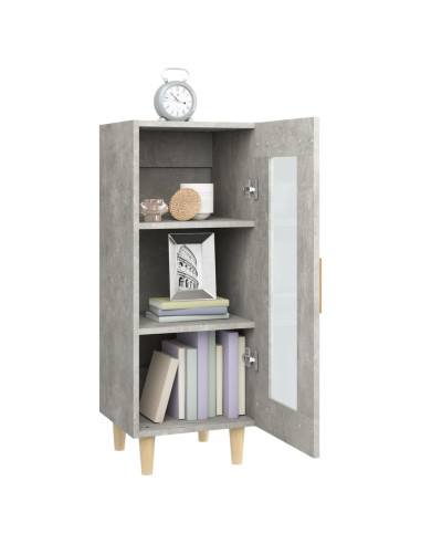 Credenza Grigio Cemento 34,5x34x90 cm in Legno Multistrato