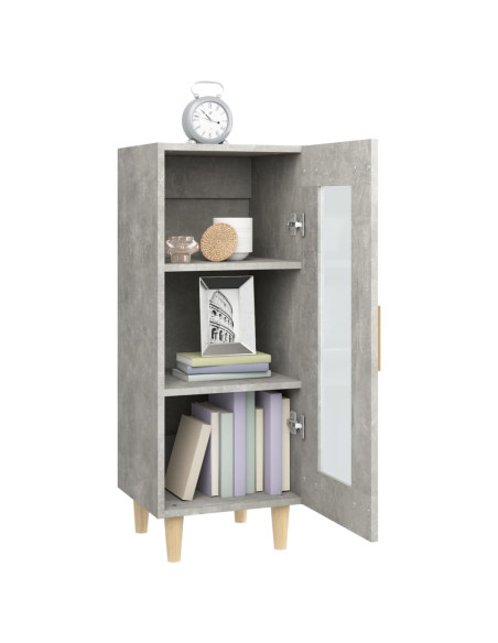 Credenza Grigio Cemento 34,5x34x90 cm in Legno Multistrato