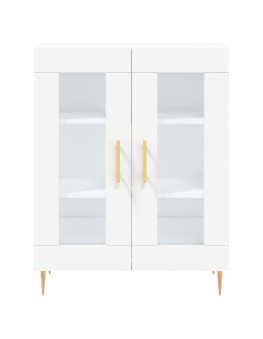 Credenza Bianca 69,5x34x180 cm in Legno Multistrato