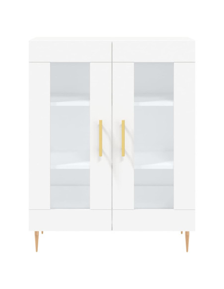 Credenza Bianca 69,5x34x180 cm in Legno Multistrato