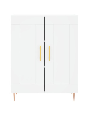 Credenza Bianca 69,5x34x180 cm in Legno Multistrato
