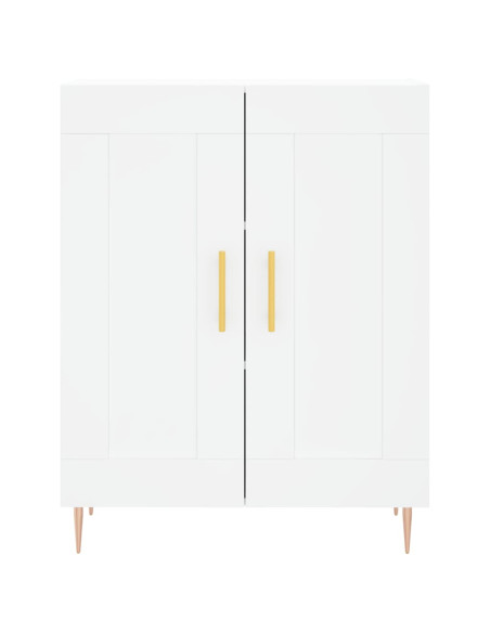 Credenza Bianca 69,5x34x180 cm in Legno Multistrato
