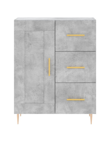 Credenza Grigio Cemento 69,5x34x180 cm in Legno Multistrato