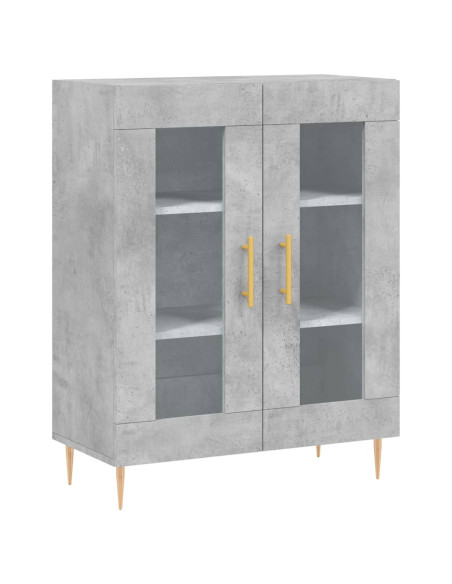 Credenza Grigio Cemento 69,5x34x180 cm in Legno Multistrato