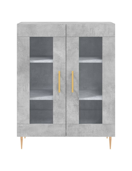Credenza Grigio Cemento 69,5x34x180 cm in Legno Multistrato