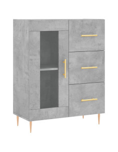 Credenza Grigio Cemento 69,5x34x180 cm in Legno Multistrato