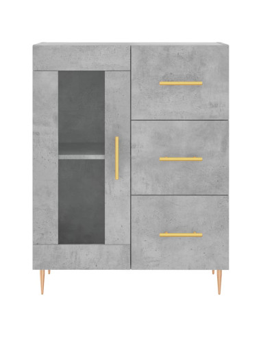 Credenza Grigio Cemento 69,5x34x180 cm in Legno Multistrato