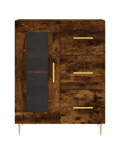 Credenza Rovere Fumo  69,5x34x180 cm in Legno Multistrato 2