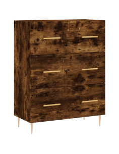 Credenza Rovere Fumo  69,5x34x180 cm in Legno Multistrato