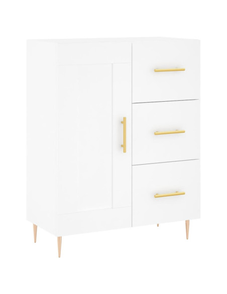 Credenza Bianca 69,5x34x180 cm in Legno Multistrato
