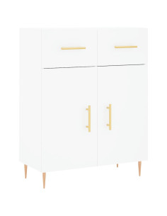 Credenza Bianca 69,5x34x180 cm in Legno Multistrato