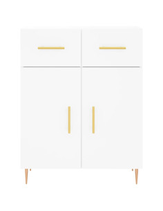 Credenza Bianca 69,5x34x180 cm in Legno Multistrato 2